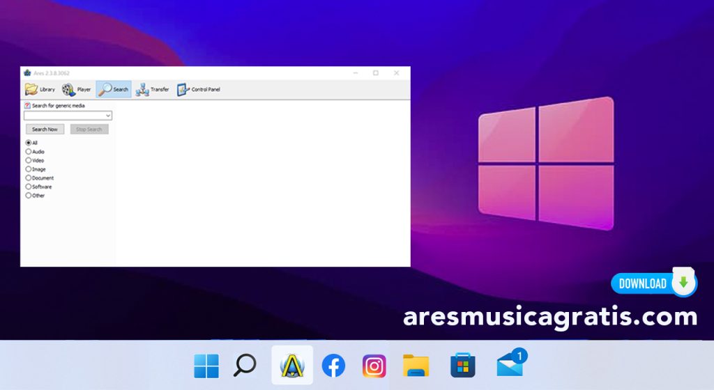programa ares descargando musica gratis en windows 11
